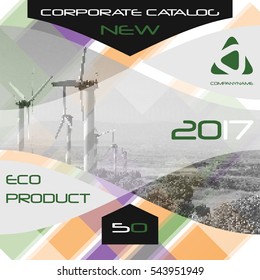 Brochure template, cover design, annual report, magazine and flyer layout. Eco energy cover design. Vector illustration.