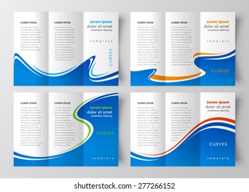 brochure template design abstract curves set