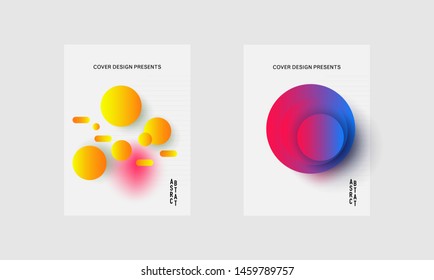 Brochure template design, abstract geometric shapes in yellow orange, purple colors, minimalist concept. Digital fluid gradient shapes , graphic desing elements.