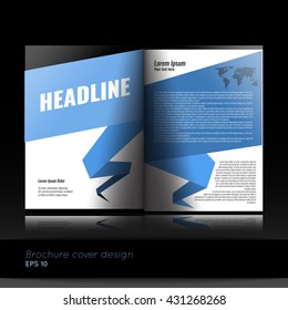 Brochure template design. Abstract geometric background. Business brochure, annual report, presentation, book cover or flyer. Stock vector.