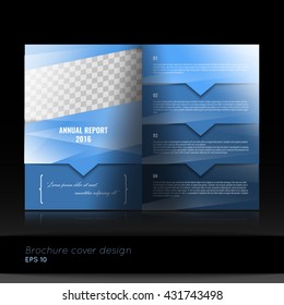 Brochure template design. Abstract geometric background. Business brochure, annual report, presentation, book cover or flyer. Stock vector.