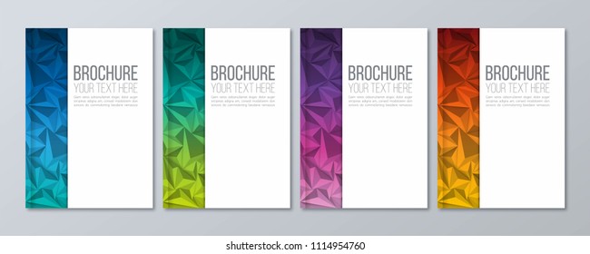 Brochure template design. Abstract polygonal flyer backgrounds.