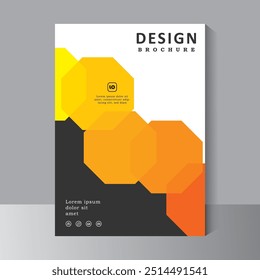 Projeto de modelo de folheto, Ash e fundo abstrato amarelo para folheto, design de layout de modelo de capa de livro. Relatório anual, catálogo, Negócios corporativos. Promoção Simple Flyer. revista. Vetor eps 10