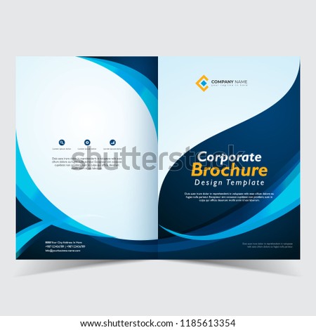 brochure template design bi fold corporate brochure stock vector