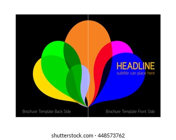 Brochure template design with colorful curve elements. Illustration