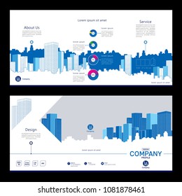 Brochure template design. Company profile. Concept of architecture design. Vector illustration