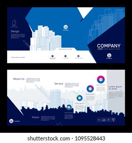 Brochure template design. Company profile. Concept of architecture design. Vector illustration