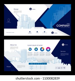 Brochure template design. Company profile. Concept of architecture design. Vector illustration