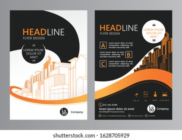 Brochure template design. Concept of architecture and real estate design. Vector illustration