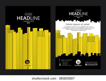 Brochure template design. Concept of architecture with line style design. Vector illustration