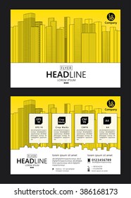 Brochure template design. Concept of architecture with line style design. Vector illustration