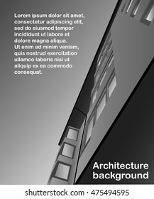 Brochure template design. Concept of architecture design. black and white. Vector illustration. banner, poster, brochure, booklet