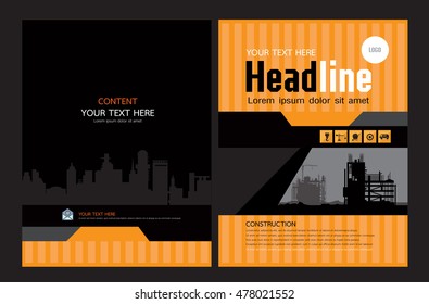 Brochure template design. Concept of architecture design. construction brochure layout, layout in A4 size