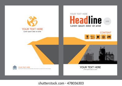 Brochure template design. Concept of architecture design. construction brochure layout,, layout in A4 size