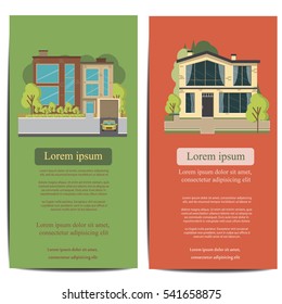 Brochure template design. Concept of architecture real estate banner design. 