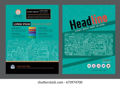 Brochure template design. Concept of architecture design. construction brochure layout in A4 size