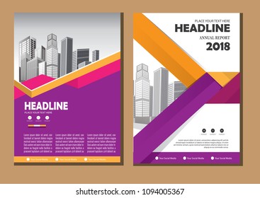 Brochure template design, cover modern layout, annual report, poster, flyer in A4 with colorful triangles, geometric shapes for tech, science, market with light background

