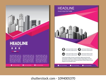 Brochure template design, cover modern layout, annual report, poster, flyer in A4 with colorful triangles, geometric shapes for tech, science, market with light background
