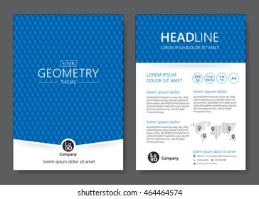 Brochure template design. Geometric pattern square. Vector illustration of geometry graphic design.