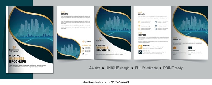 Brochure template design, Brochure template layout design, minimal business brochure design, annual report minimal company profile design, editable brochure template layout.