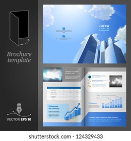 Brochure template design. Modern business center.