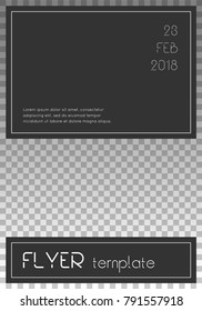 Brochure template design. Modern cover page layout. Fair trendy poster. Vector illustration on transparent background.