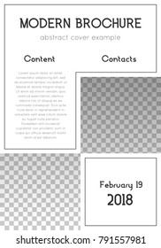 Brochure template design. Modern cover page layout. Emotional trendy poster. Vector illustration on transparent background.