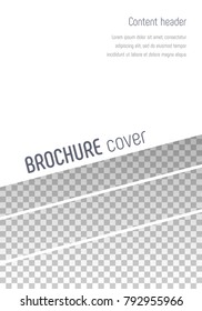 Brochure template design. Modern cover page layout. Delicate trendy poster. Vector illustration on transparent background.