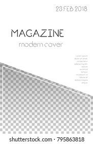 Brochure template design. Modern cover page layout. Eminent trendy poster. Vector illustration on transparent background.
