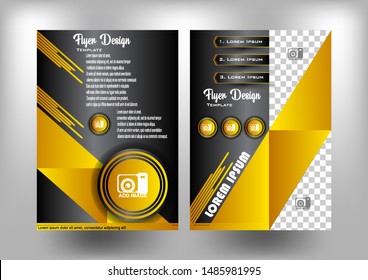 brochure template design, with a modern style, and gold and black colors