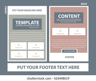 Brochure template design with pattern lines. Vector illustration of graphic design.