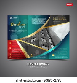 Brochure template design. brochure with realistic photos. eps 10