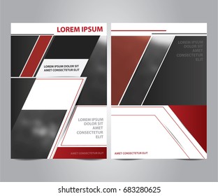 Brochure template design report, Booklets or Catalog. Modern red A4 cover page annual report design.