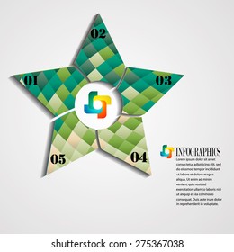 Brochure Template Design in Star Shape. Vector illustration. 