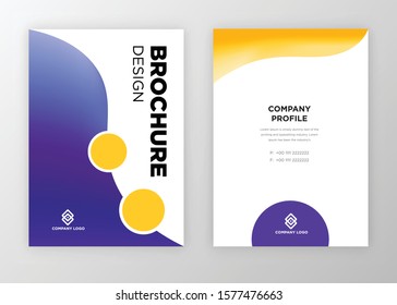 Brochure template design vector. Modern design with abstract and colorful shapes can be use for leaflet, book, poster, flyer, catalogue in A4 size. easy to edit, customize for print