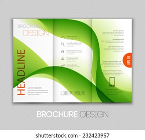 Brochure template design with wave