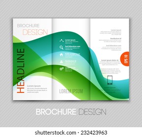 Brochure template design with wave