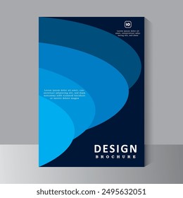 Brochure template designs with blue colour. book cover desing, cover tempate with A4, Vector illustration.