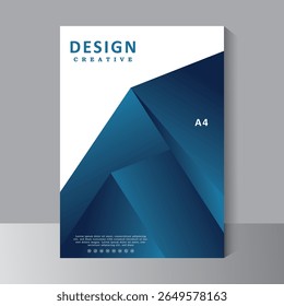 Brochure template designs with blue colour. book cover desing, cover tempate with A4, Vector illustration