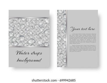 A brochure template with an eco-friendly background of shiny drops of dew.