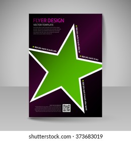 Brochure template. Editable A4 poster for design, presentation, education, website, magazine cover. Business flyer.
