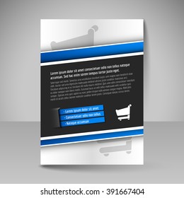 Brochure template. Editable A4 poster for design, presentation, education, website, magazine cover. Business flyer.