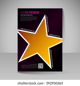 Brochure template. Editable A4 poster for design, presentation, education, website, magazine cover. Business flyer.