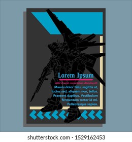 Brochure template flyer background for business design with mecha Illustration