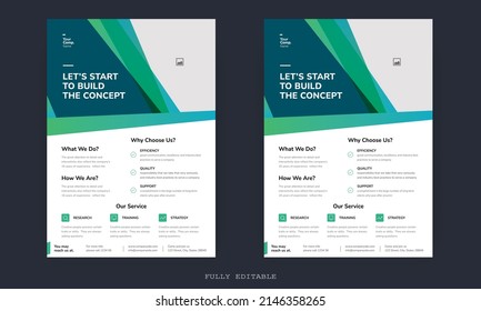 Brochure template flyer background for business design. Corporate Business Flyer poster pamphlet brochure cover design layout background, vector template in A4 size.