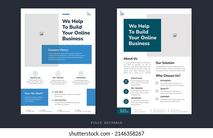 Brochure template flyer background for business design. Corporate Business Flyer poster pamphlet brochure cover design layout background, vector template in A4 size.