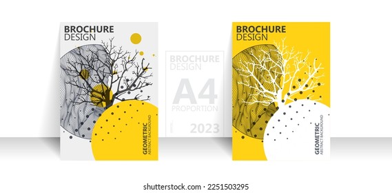 Fondo del folleto de la plantilla de folleto para el diseño empresarial en proporción A4.