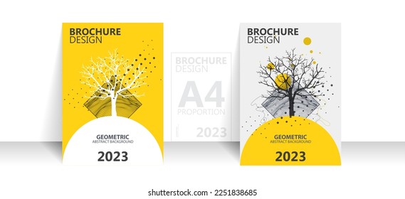 Brochure template flyer background for business design in A4 proportion.