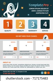 Brochure template flyer design in A4 size. Vector illustration