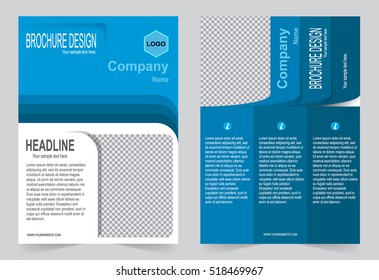Brochure template, Flyer design blue color template